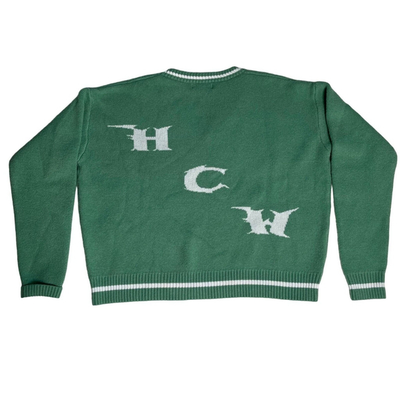 Heaven Can Wait Green V-Neck Graphic Sweater Size M KonoSuba Anime Manga - Picture 2 of 16